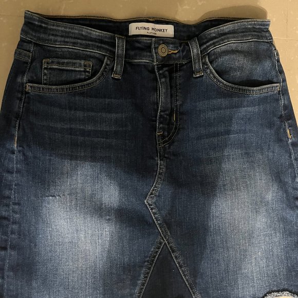 MADEWELL & FLYING MONKEY SKIRT - J BRAND JEANS - SIZE 26 - Picture 3 of 6